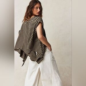 NWOT Free People Striped Angel Tee
